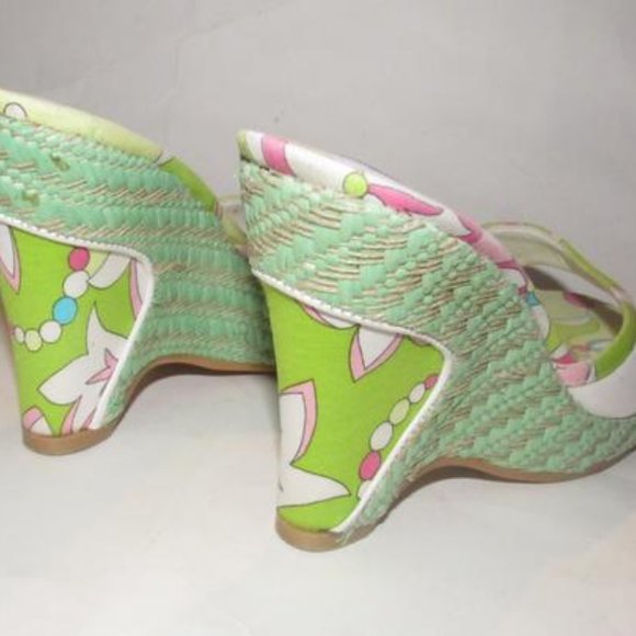 Pucci White Leather & Colorful Floral Mule Wedges! - Picture 12 of 12
